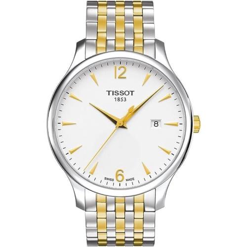 Tissot Mens Tradition Stainless Steel Dress Watch Two Tone Gold T06361022037