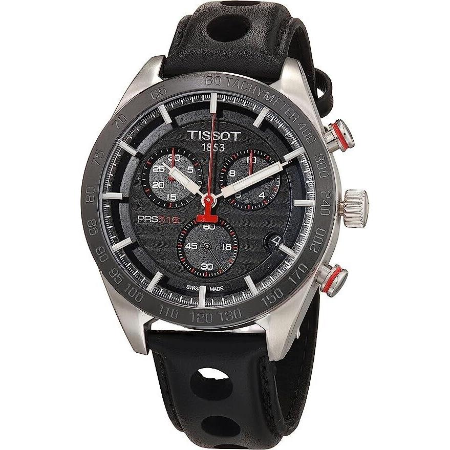 Tissot Prs 516 Chronograph Black Carbon Dial Men`s Watch T100.417.16.051.00