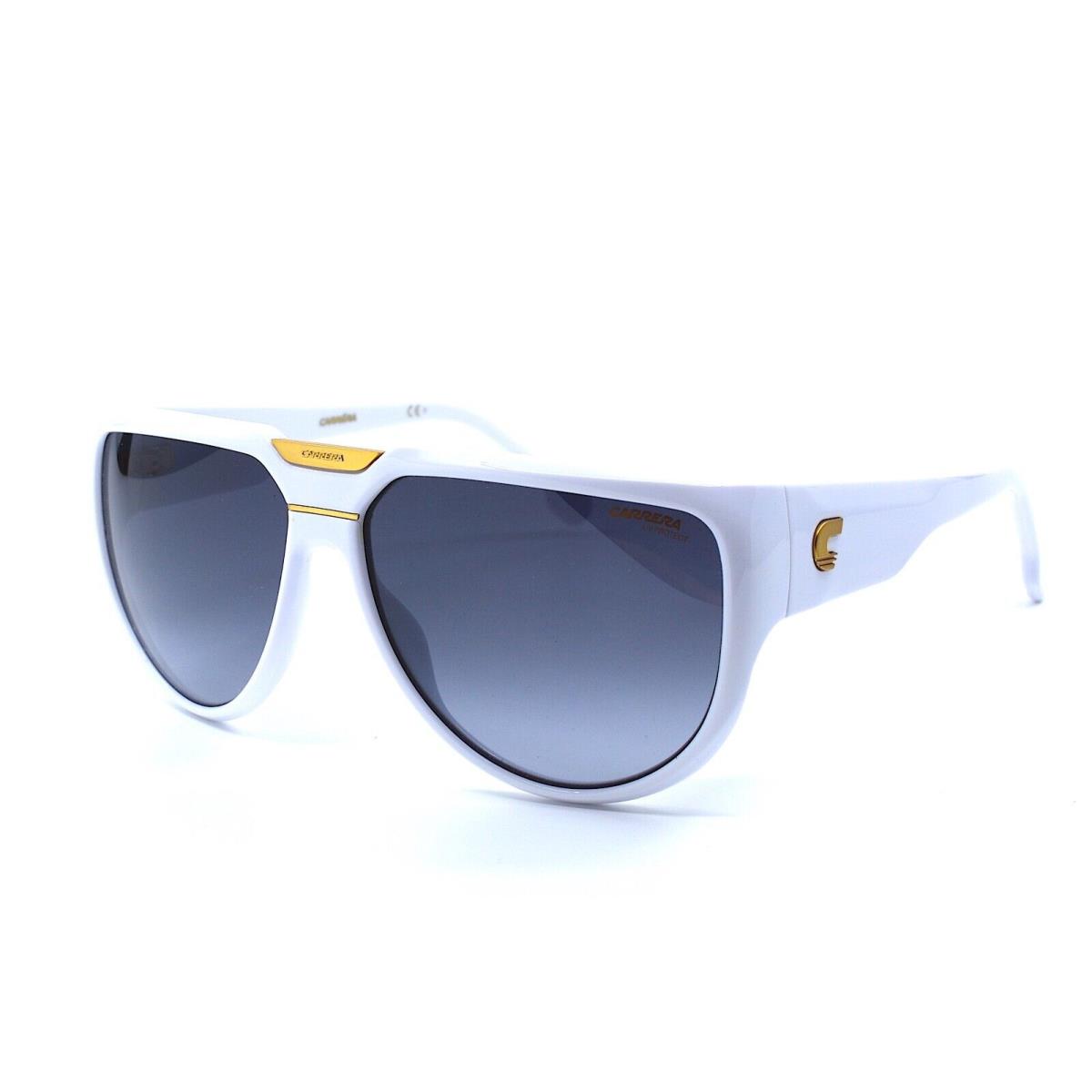 Carrera FLAGLAB-13 White Grey Gradient Shield Sunglasses W/case