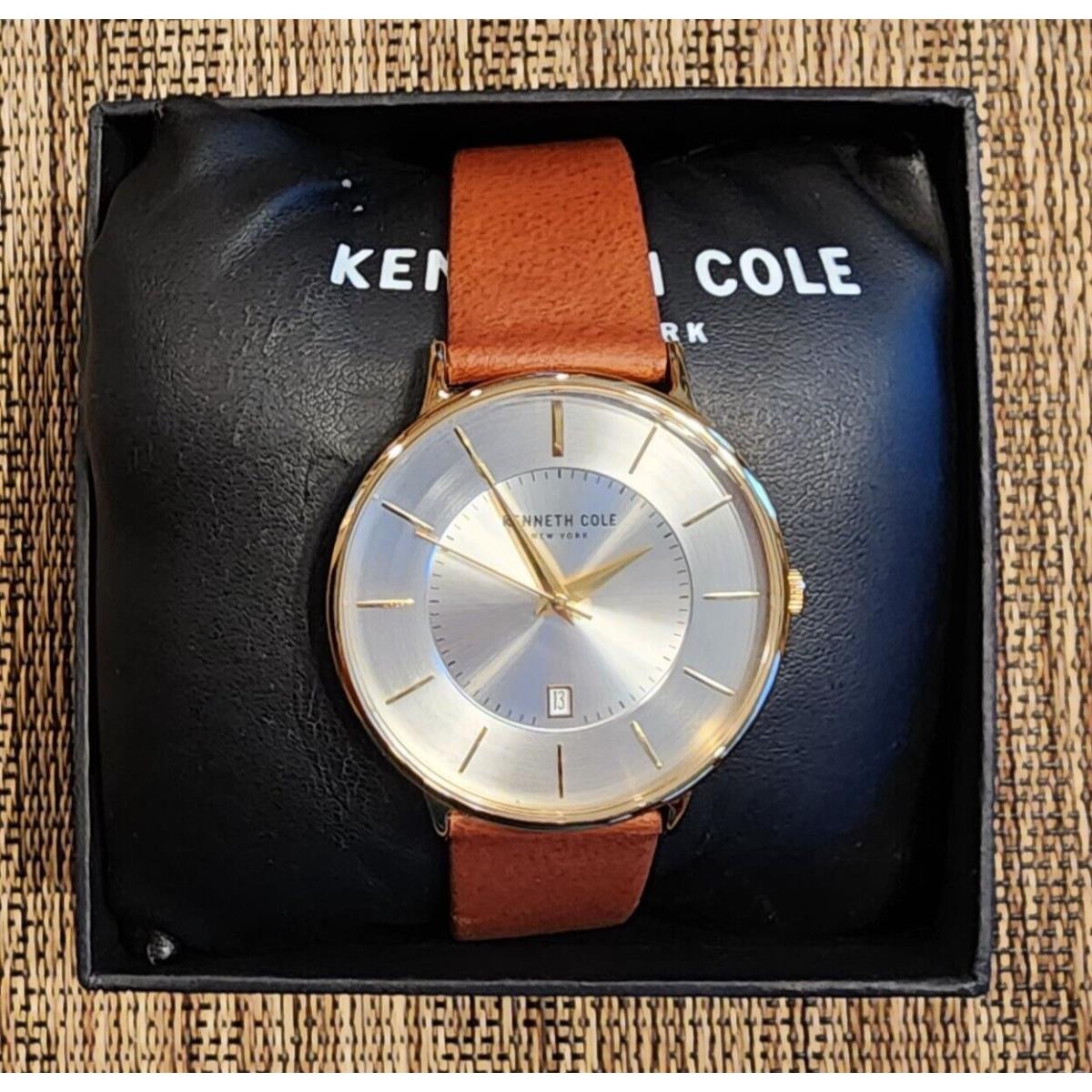 Kenneth Cole York Men`s Wristwatch Leather KC15097J