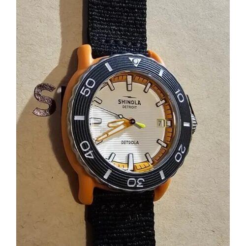 Shinola Detrola Sea Creatures Watch with 40mm Offwhite Face Black Fabric Band
