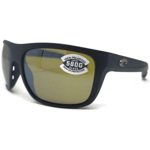 Costa Del Mar Broadbill Sunglasses Black Polarized Sunrise Silver Mirror Glass - Frame: Matte Black, Lens: