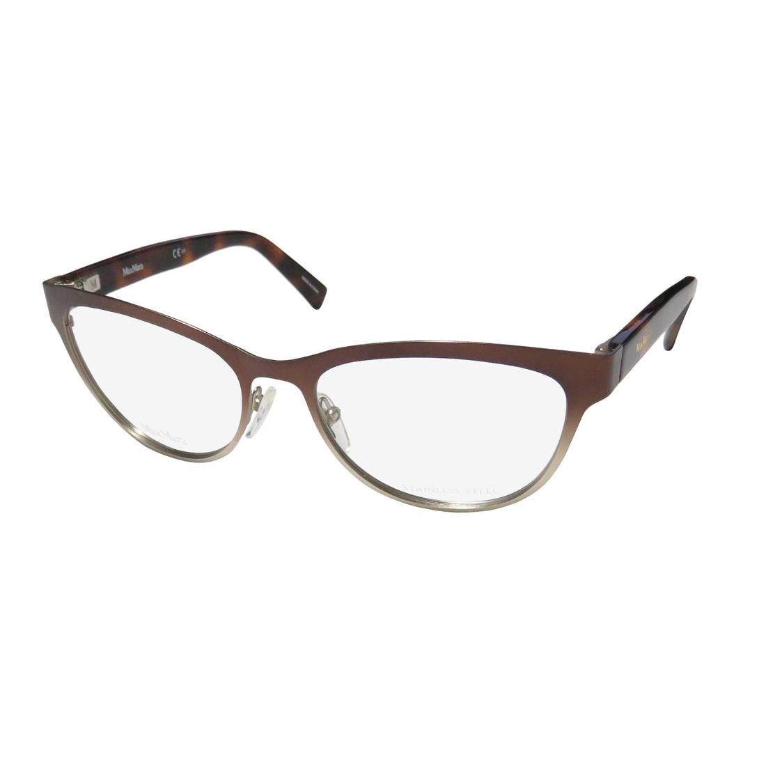 Max Mara 1241 Prestigious Designer Upscale Cat Eye Eyeglass Frame/eyewear Burgundy / Tortoise