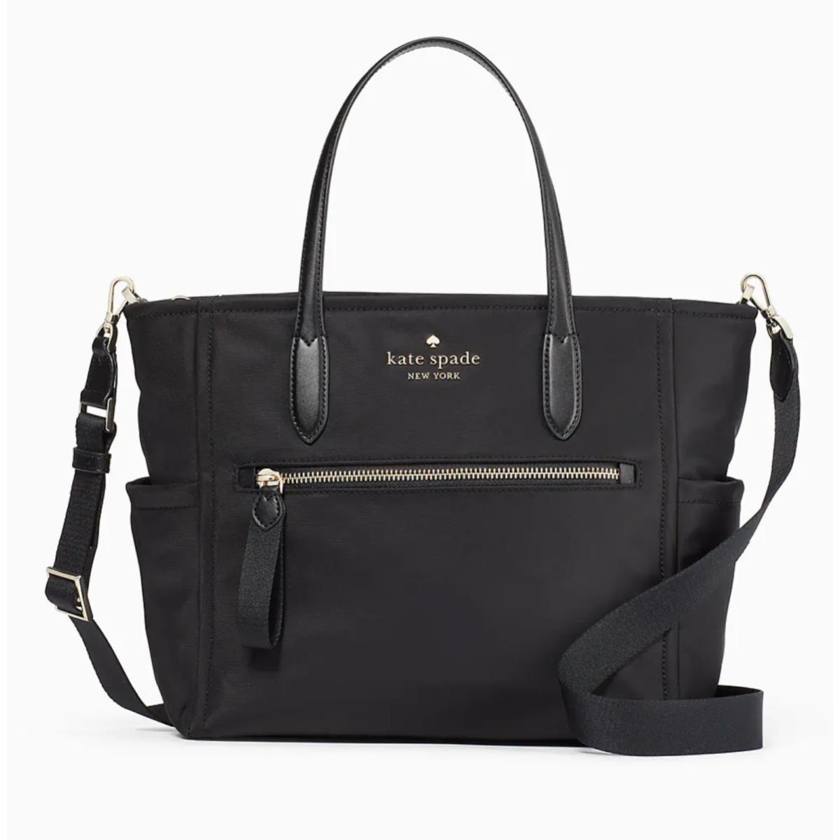 Kate Spade New York Chelsea Nylon Medium Satchel Tote Shoulder Bag Black Handbag - Exterior: Black