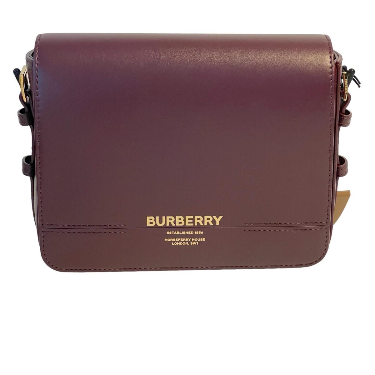 Burberry Grace Burgundy Oxblood Leather Handbag Shoulder Bag Crossbody