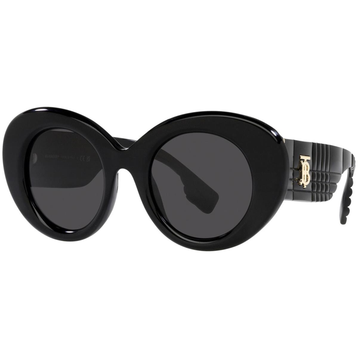 Burberry Margot Women`s Black Oversize Round Sunglasses BE4370U 300187 49 Italy - Frame: Black, Lens: Dark Gray