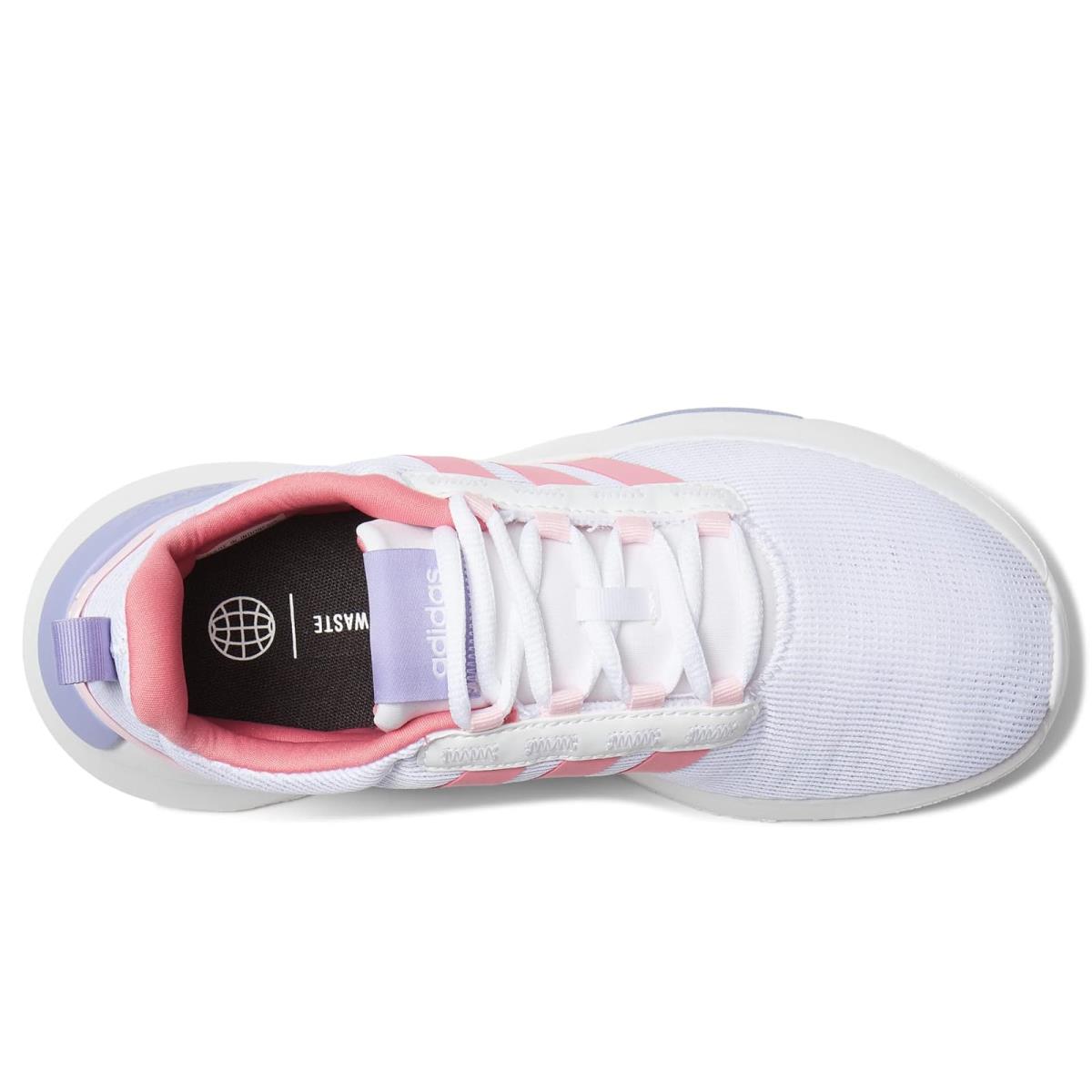 Girl`s Shoes Adidas Kids Racer TR21 Running Shoes Little Kid/big Kid White/Rose Tone/Clear Pink