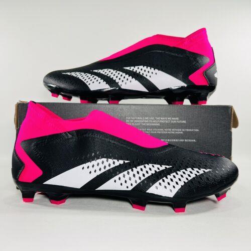 Adidas Predator Accuracy.3 Laceless FG Men Soccer Shoes Pink Athletic Sneakers