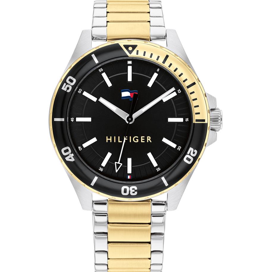 Tommy Hilfiger Logan Black Dial Two Tone Stainless Steel Men s Watch 1792013