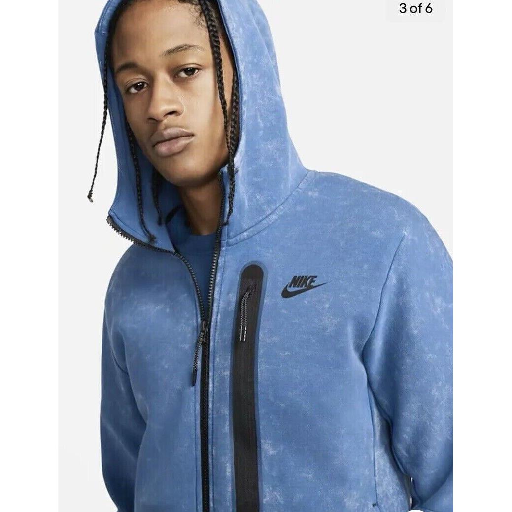 Nike NK Sportswear Tech Fleece Full-zip Hoodie Marina Blue DM6515-407 Men`s Multi Sz