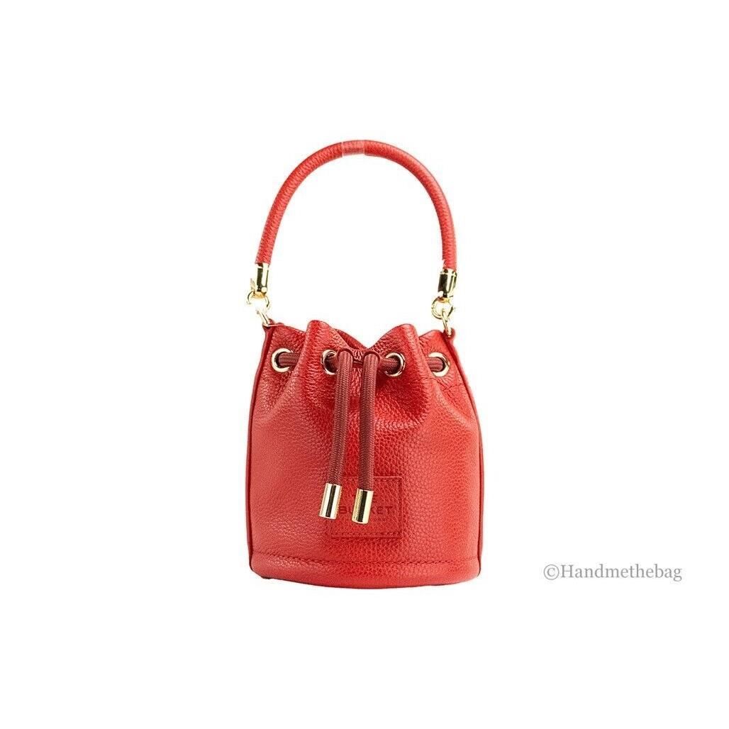 Marc Jacobs The Micro Bucket Bag True Red Leather Bucket Crossbody Purse