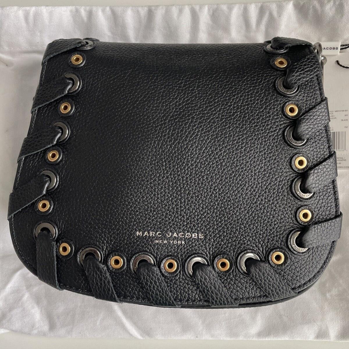 Marc Jacobs Recruit Nomad Pebbled Leather Stitch Crossbody Shoulder - Black