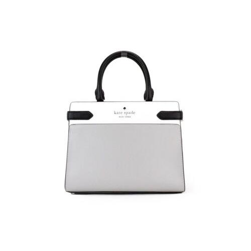 Kate Spade Women`s Staci Nimbus Grey Colorblock Medium Leather Crossbody Satchel - Gray Exterior
