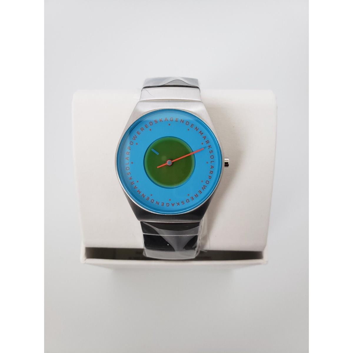 Skagen Denmark Grenen Men`s Solar Halo Light Blue Dial Steel Watch SKW6875