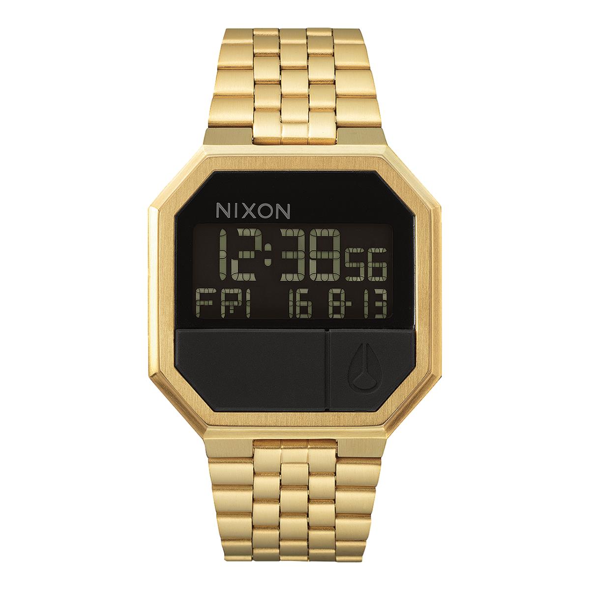 Nixon Re-run A158 Men`s Digital Watch All Gold 38.5mm/13-18mm