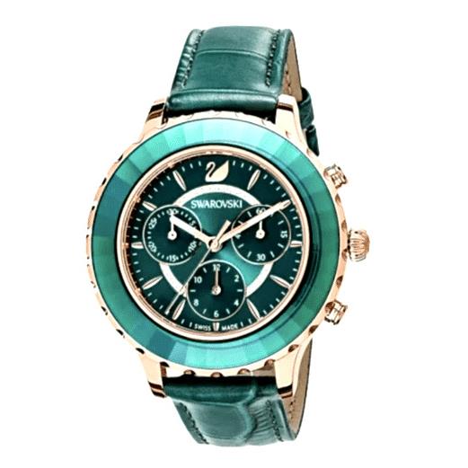 Swarovski 5452498 Octea Lux Chronograph Rose Tone Green Women`s Watch