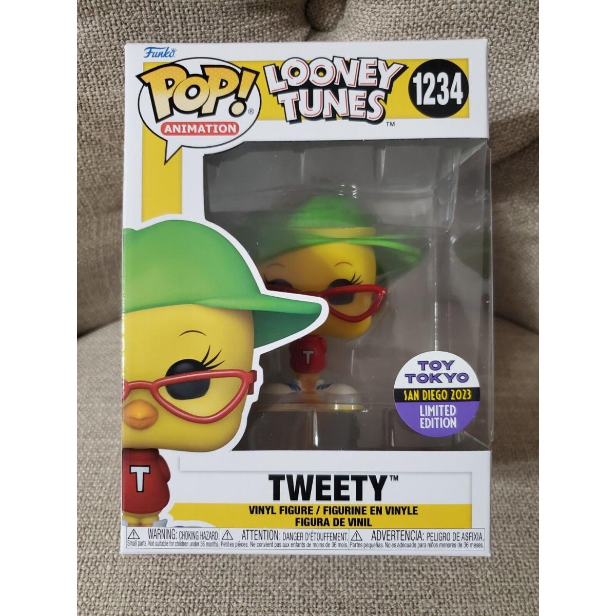 Funko Pop Animation Looney Tunes Tweety Bird 1234 Sdcc 2023 Toy Tokyo LE Figure