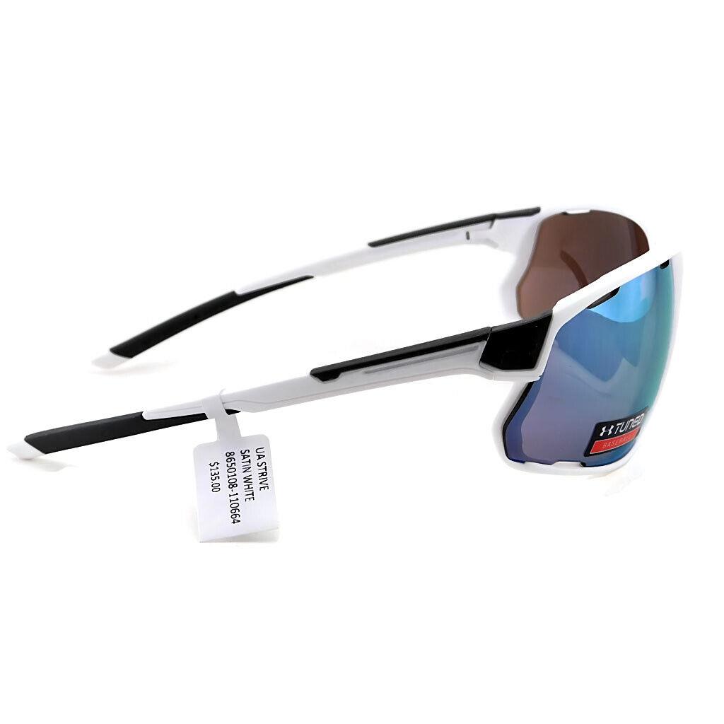 Under Armour Strive Sunglasses Satin White / Baseball Tuned Mirrored Lens - Frame: Satin White, Lens: Baseball Tuned Mirrored
