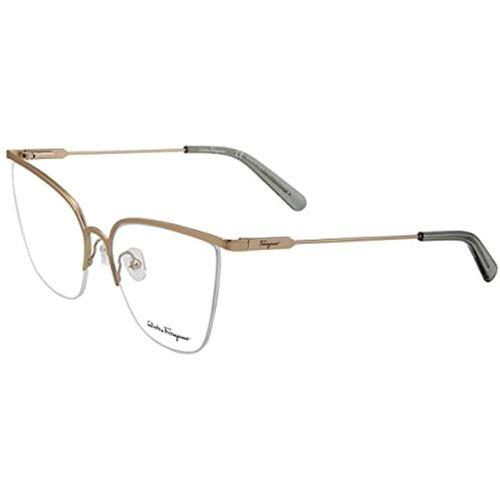 Salvatore Ferragamo SF2197 760 Matte Light Gold Eyeglasses 57mm with SF Case