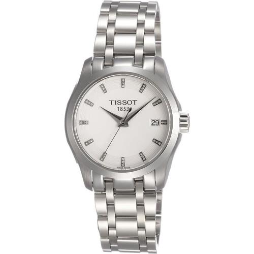 Tissot Couturier Plata Dial Acero Inoxidable Ladies Watch T0352101101600