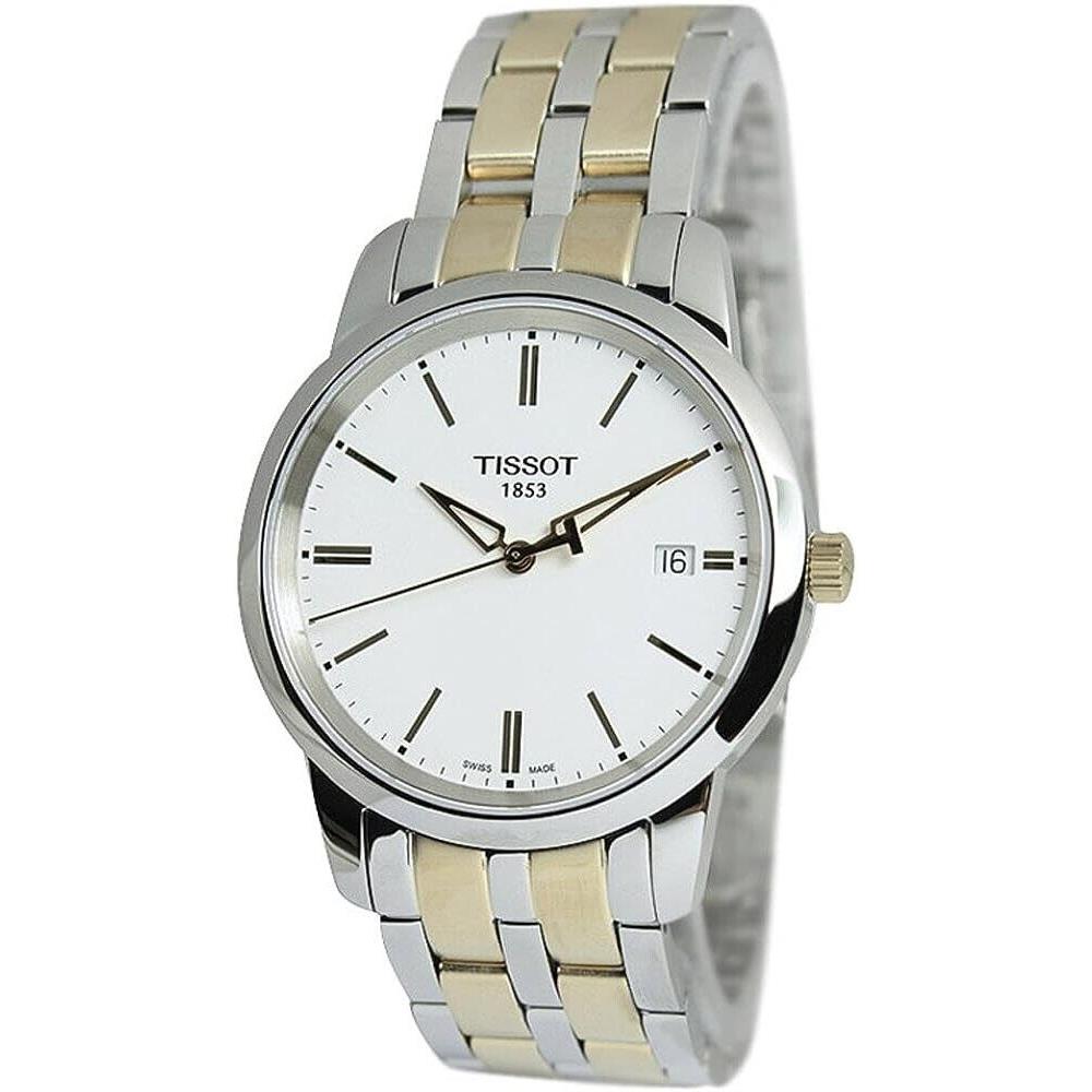 Tissot Men`s T033.410.22.011.01 White Dial Classic Dream Watch Two-tone Timeless