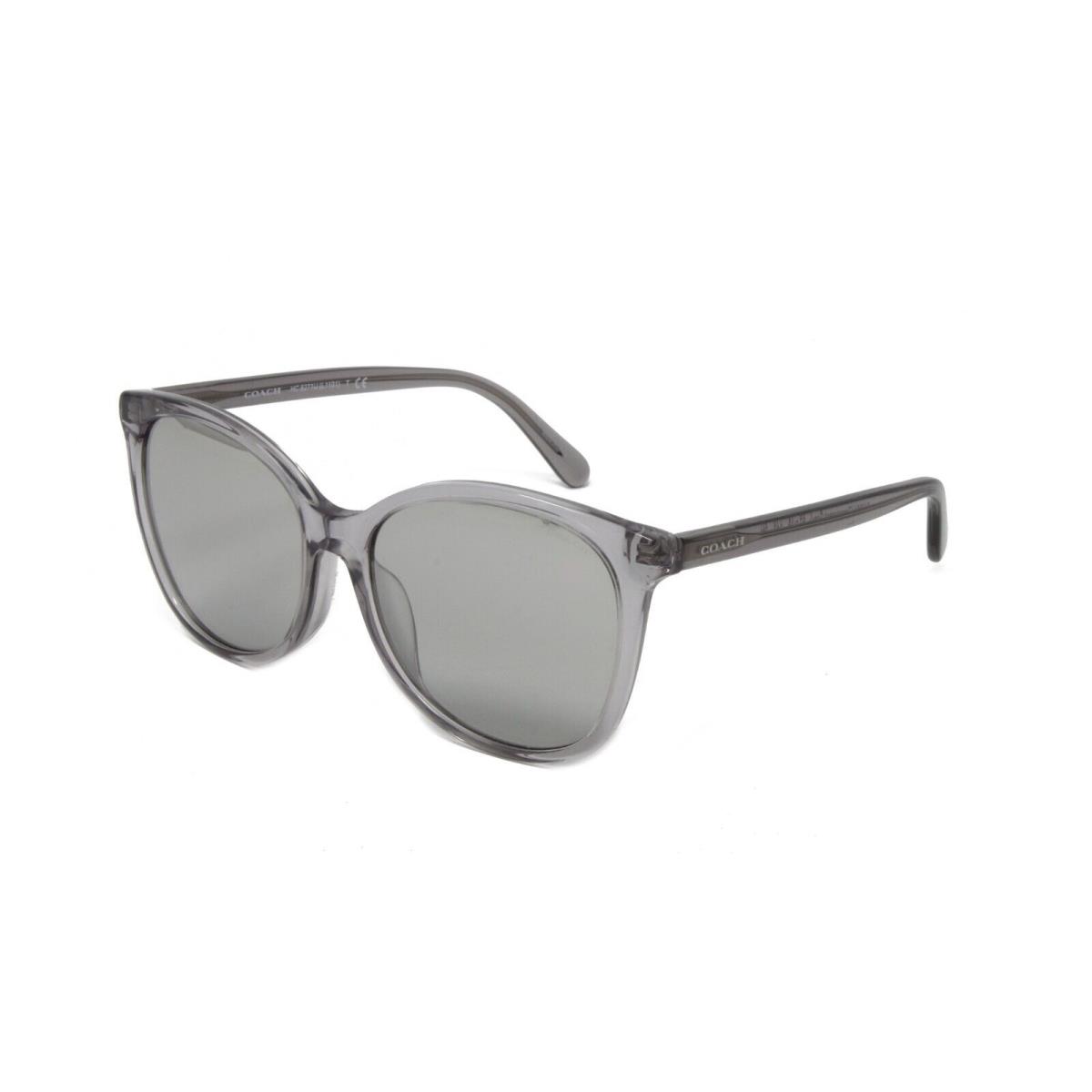 Coach Women`s Sunglasses HC8271U 51766V Transparent Gray 57mm Silver Flash Lens