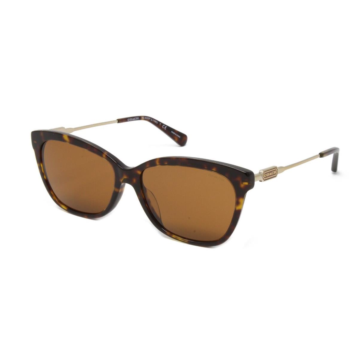 Coach Sunglasses Women`s Cat Eye HC8305F 512073 Dark Tortoise 57mm Brown Lens