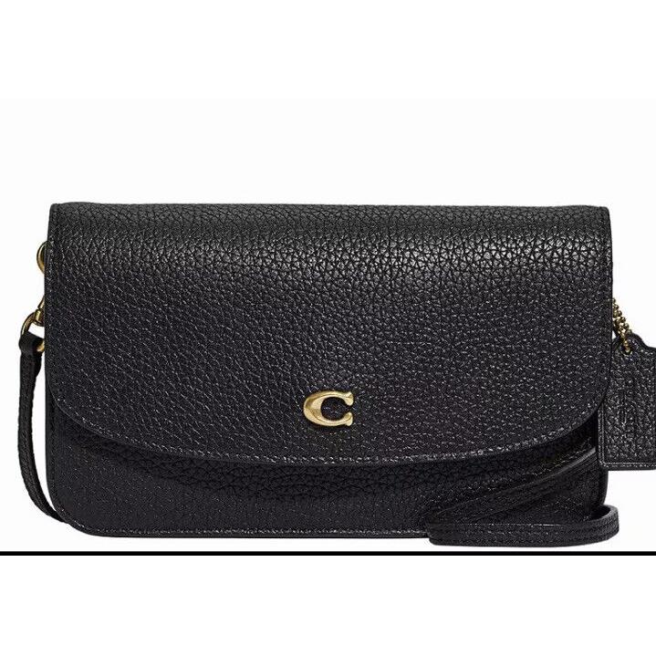 Coach Pebbled Leather Hayden Logo Crossbody Bag Black Packaging - Exterior: Black