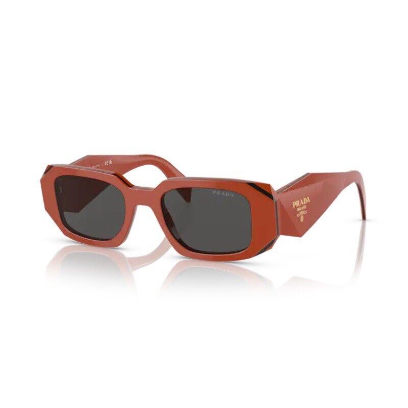 Prada PR 17WS 12N5S0 Orange Red Black Dark Grey Unisex Sunglasses