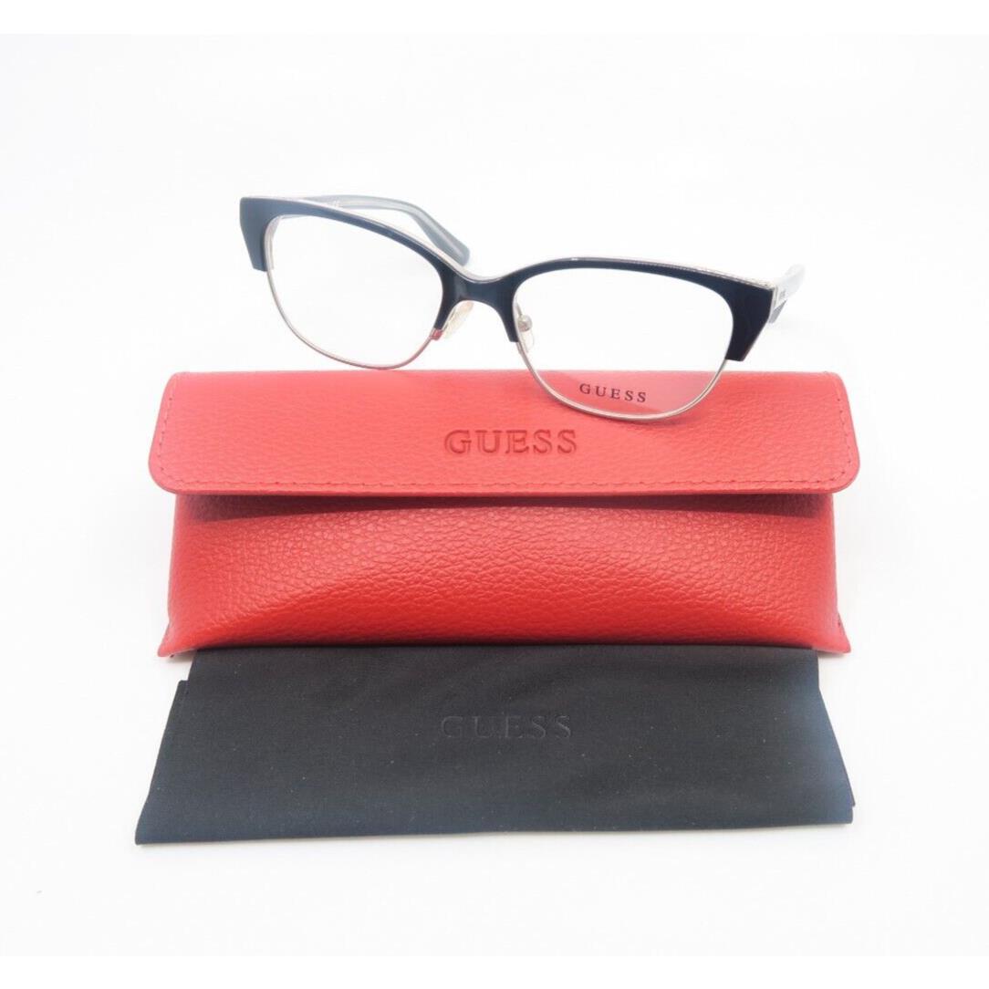 Guess GU2590/V 001 52mm Glossy Black/silver Women`s Eyeglasses