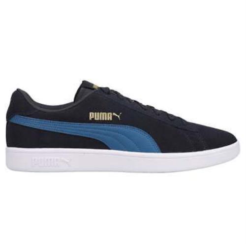Puma Smash V2 Lace Up Mens Blue Sneakers Casual Shoes 36498970 - Blue