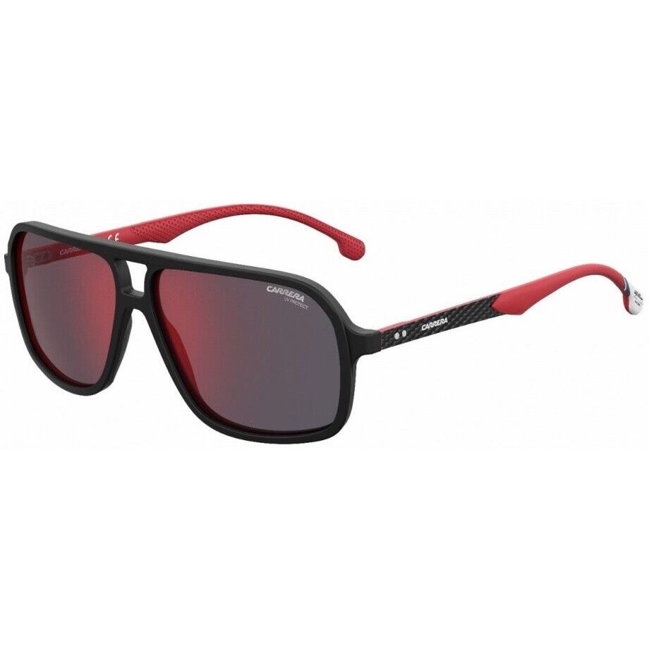 Carrera 8035/SE 003 Matte Black Men`s Red Mirror Sunglasses 61-14-145 W/case