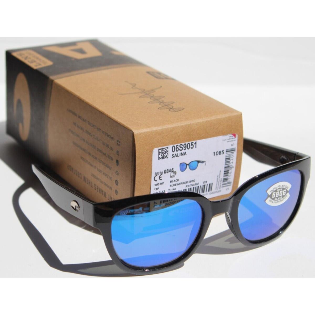 Costa Del Mar Salina Polarized Womens Sunglasses Black/blue Mirror 580G