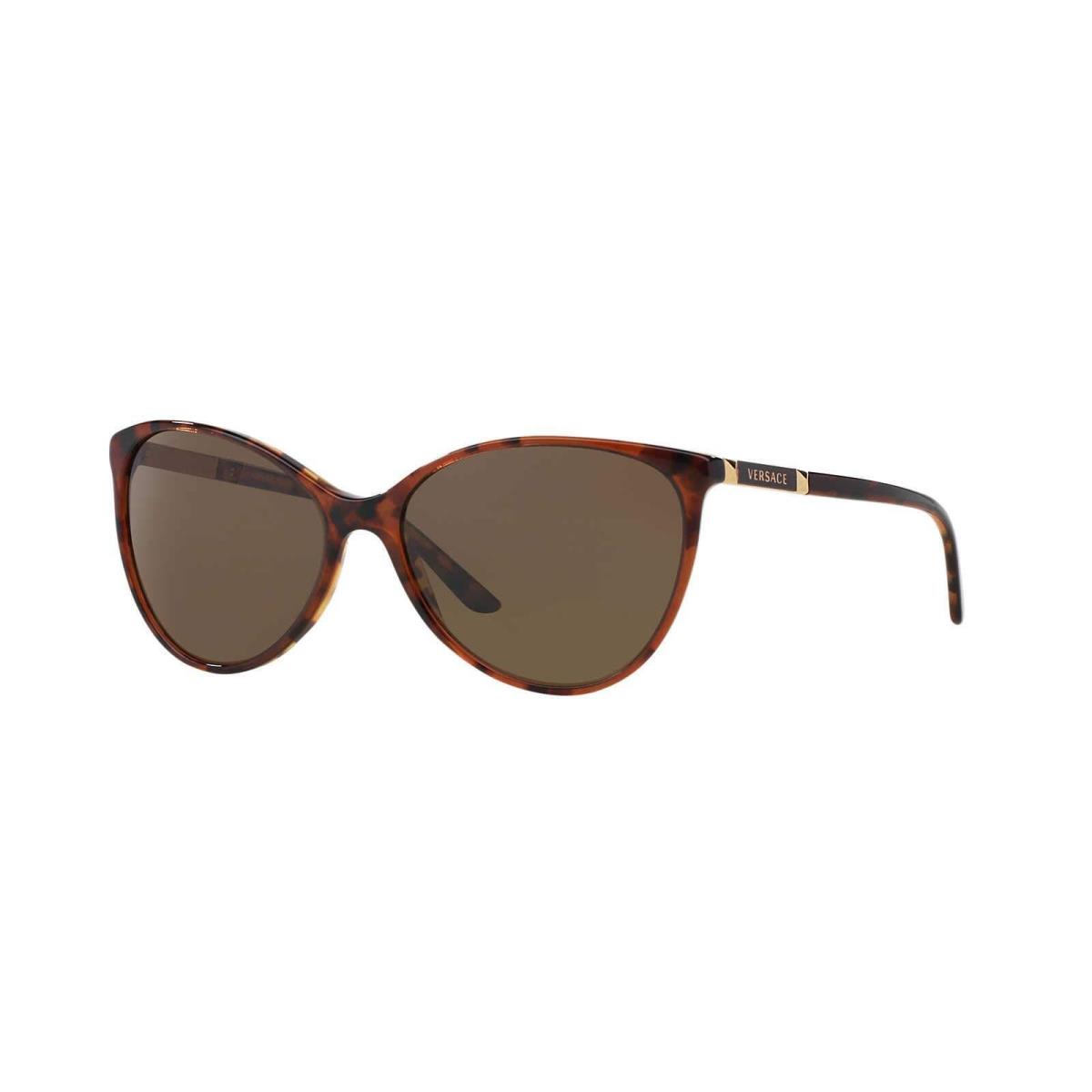 Versace Cateye Sunglasses VE 4260 5077/73 Amber Havana / Brown Lens