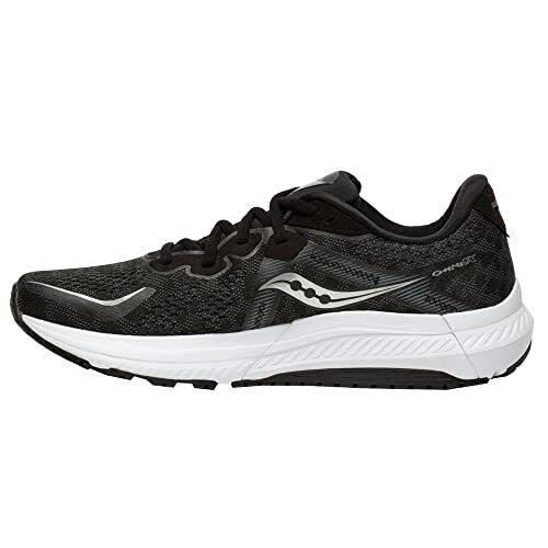 Saucony Men`s Omni 20 Running Shoe Black/white 7 Wide - Black/White