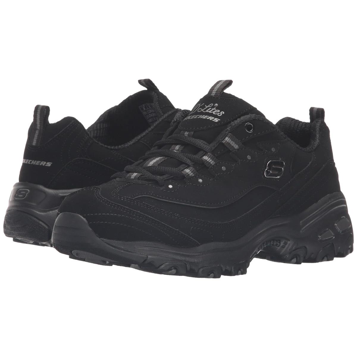 Woman`s Sneakers Athletic Shoes Skechers D`lites - Play On Black