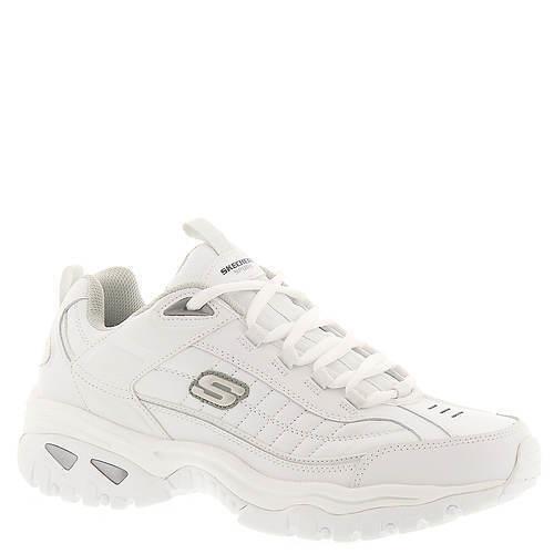 Mens Skechers After Burn Sneaker White Leather Shoes Extra Wide (3E)