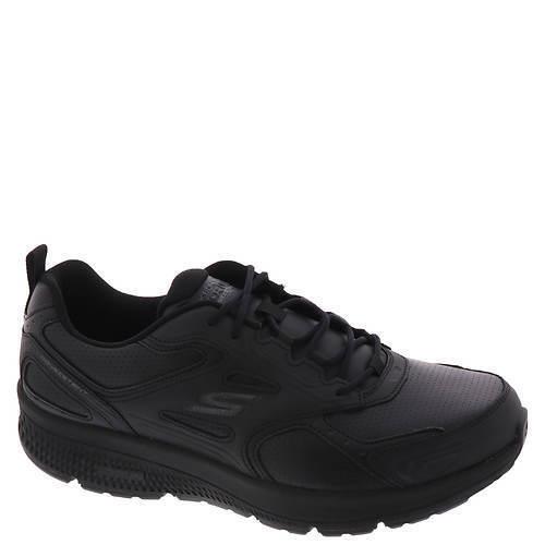 Mens Skechers Performance GO Run Consistent UP Time Black Leather Shoes Medium/Regular