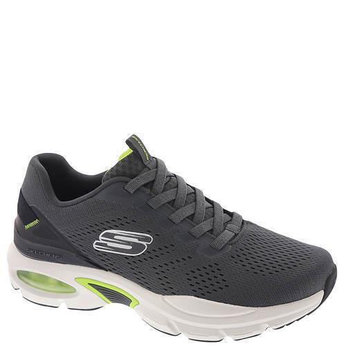 Mens Skechers Sport Skech-air Ventura Charcoal Lime Mesh Shoes - Gray