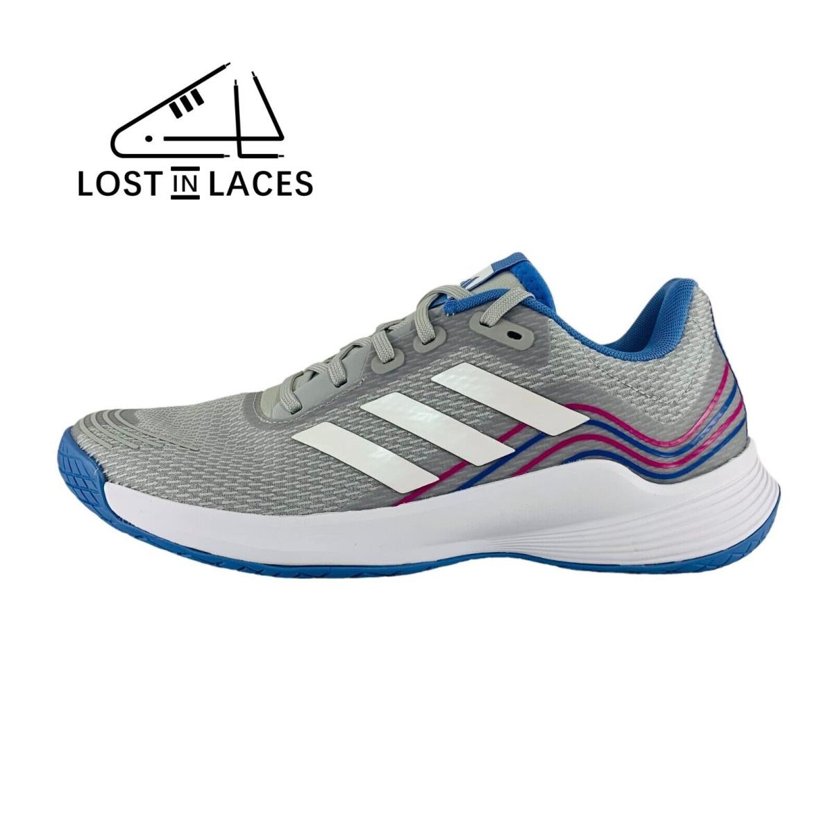 Adidas Novaflight Grey Pastel Blue Volleyball Shoes HQ3515 Women`s Sizes - Gray
