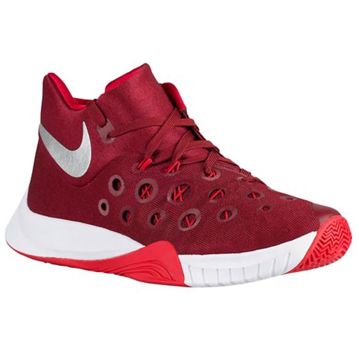 Nike Men`s Zoom Hyperquickness 2015 Basketball Shoes Team Red/Metallic Silver/University Red