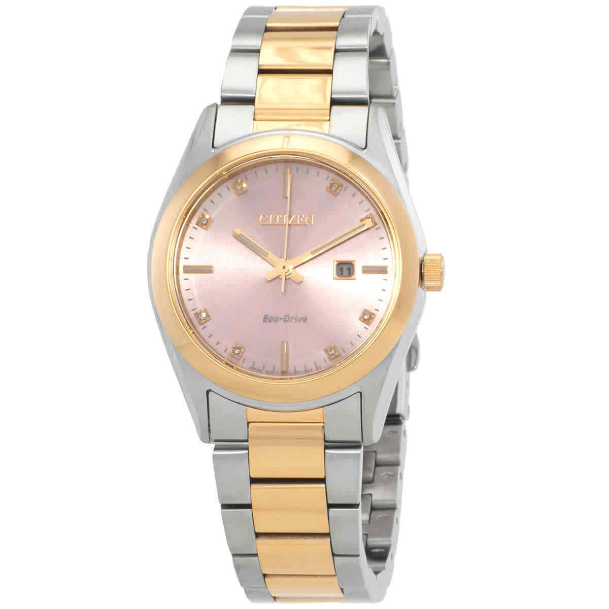 Citizen Diamond Pink Dial Watch EW2706-58X