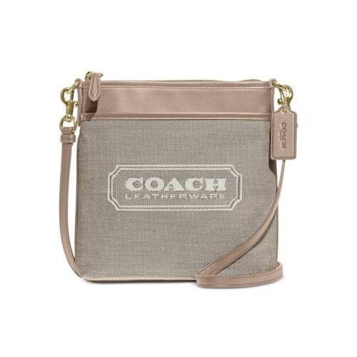 Coach Badge Jackard Kitt Women`s Crossbody Bag Chalk Taupe Packaging