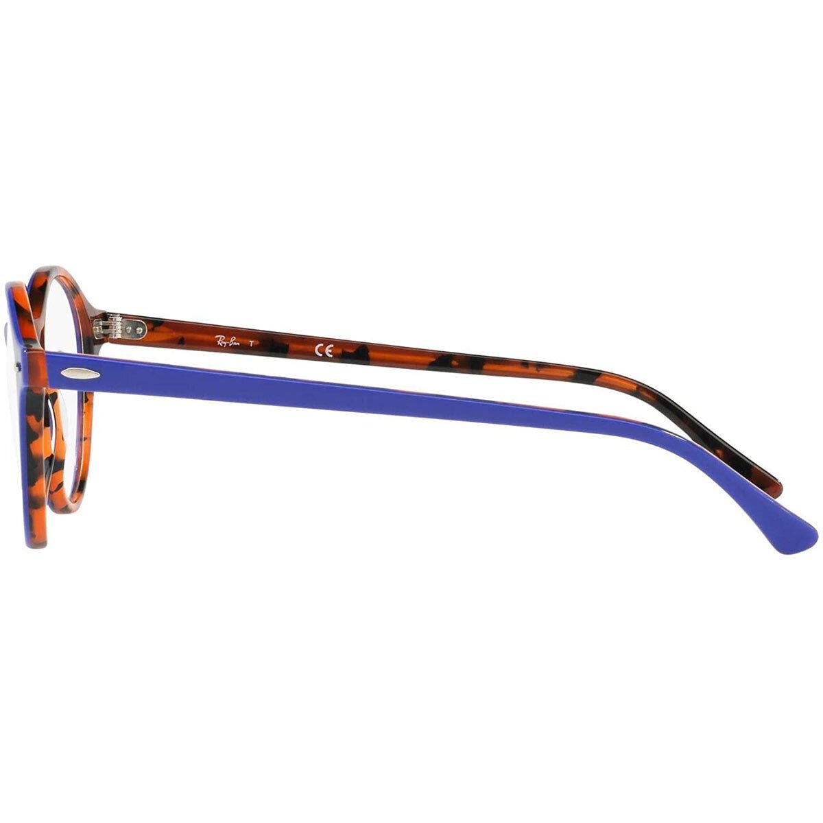 Ray Ban Men`s Eyeglasses Violet Havana Orange Round Frame 0RX7118-5716-48-19-140