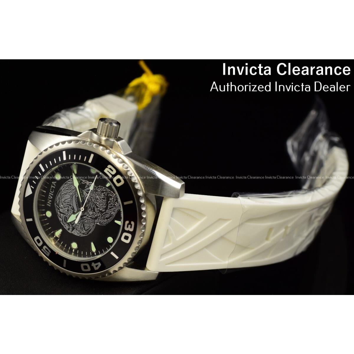 Invicta Women`s Artist Black Dial Skeleton Quartz White Silicone Watch 22197 - Dial: Black, Band: White, Bezel: Black