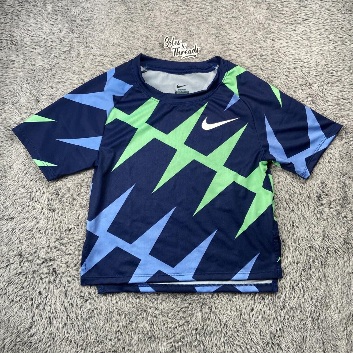Nike Pro Elite Made IN Usa Track Field Crop Jersey Size Xxs Women Navy