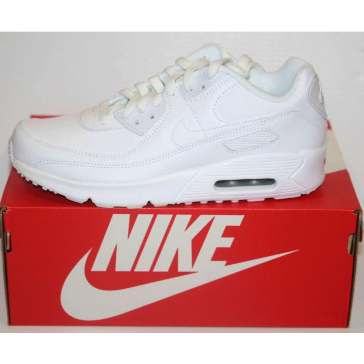 Nib- Nike Air Max 90 Ltr GS Triple White CD6864-100 Sneakers Shoes Youth 7Y US - White, Manufacturer: White