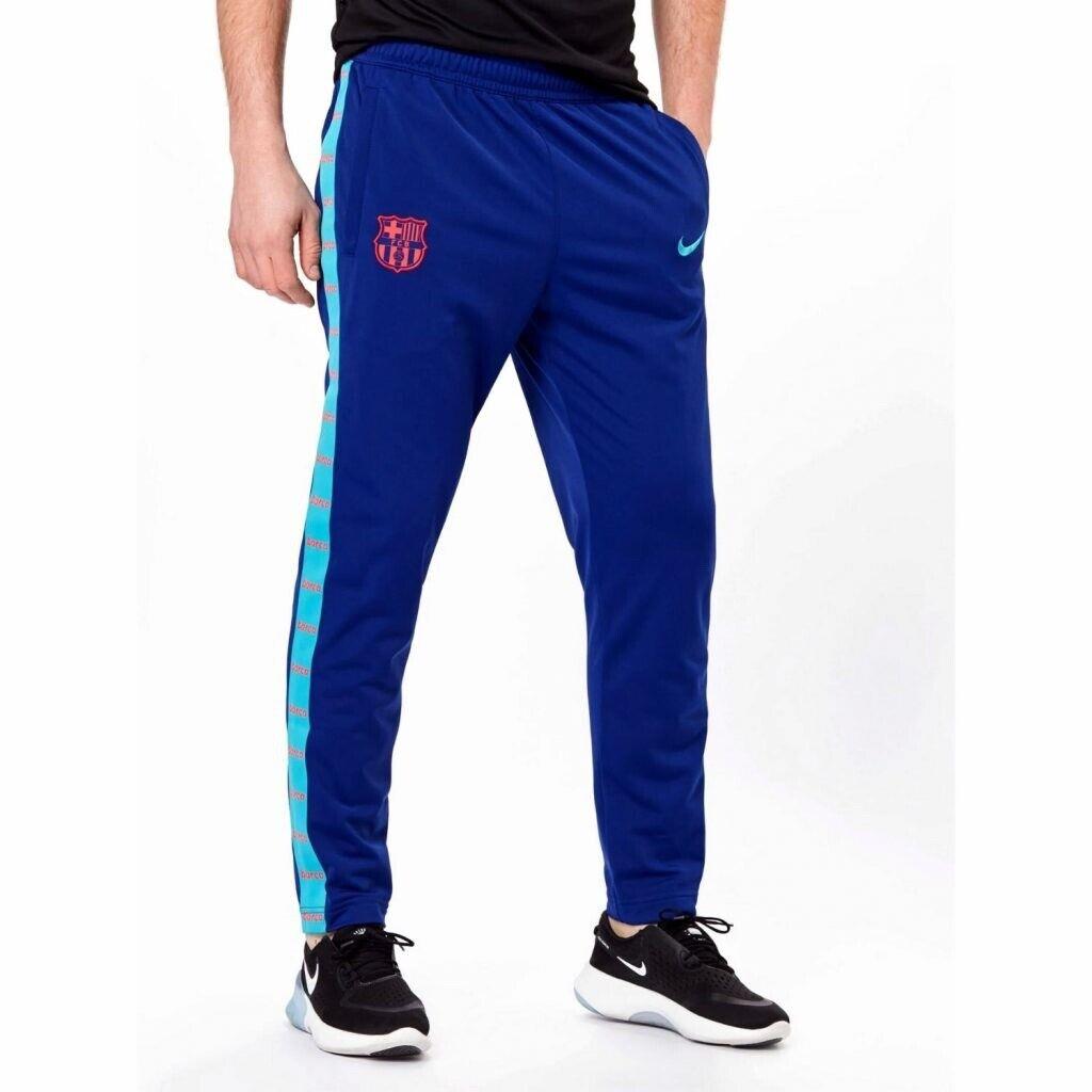 Nike Fcb Barcelona Nylon Soccer Pants Trackies Fleece Shiny Blue Small