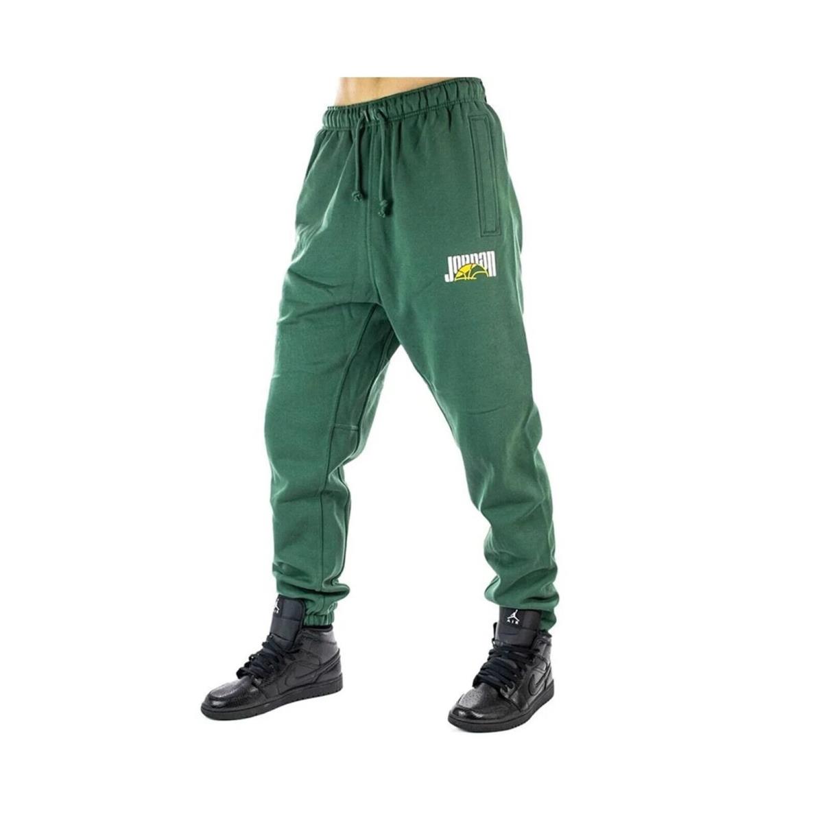 Nike Air Jordan Men`s Fleece Jogger Sweatpants Rare Style Green Xxl