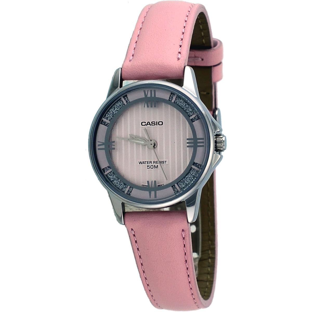 Casio LTP1391L-4A2V Women`s Enticer Crystal Accented Pink Leather Band Watch